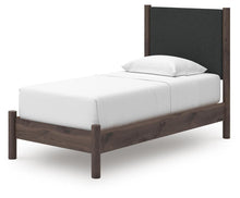 Load image into Gallery viewer, Pamytta Twin Upholstered Panel Platform Bed, Dresser, Mirror and Nightstand