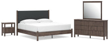 Load image into Gallery viewer, Pamytta King Upholstered Panel Platform Bed, Dresser, Mirror and Nightstand