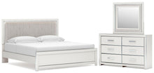 Load image into Gallery viewer, Zuraleus King Upholstered Panel Platform Bed, Dresser and Mirror