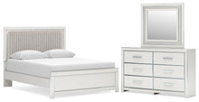 Load image into Gallery viewer, Zuraleus Queen Upholstered Panel Platform Bed, Dresser and Mirror