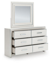 Load image into Gallery viewer, Zuraleus Queen Upholstered Panel Platform Bed, Dresser and Mirror