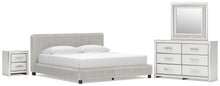 Load image into Gallery viewer, Zuraleus King Upholstered Bed, Dresser, Mirror and Nightstand
