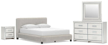 Load image into Gallery viewer, Zuraleus Queen Upholstered Bed, Dresser, Mirror and Nightstand