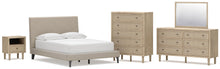 Load image into Gallery viewer, Cielden Full Upholstered Bed with Roll Slats, Dresser, Mirror, Chest and Nightstand