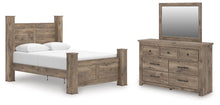 Load image into Gallery viewer, Rusticott Queen Poster Bed with Mirrored Dresser