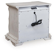 Load image into Gallery viewer, Bruchandi King Upholstered Panel Bed with Mirrored Dresser and Nightstand