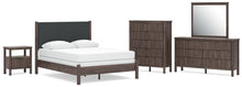 Load image into Gallery viewer, Pamytta Queen Upholstered Panel Bed, Dresser, Mirror, Chest and Nightstand