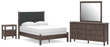 Load image into Gallery viewer, Pamytta Full Upholstered Panel Bed, Dresser, Mirror and Nightstand