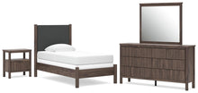 Load image into Gallery viewer, Pamytta Twin Upholstered Panel Bed, Dresser, Mirror and Nightstand