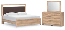 Load image into Gallery viewer, Kinlanni King Upholstered Platform Bed, Dresser and Mirror