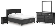 Load image into Gallery viewer, Lanolee California King Panel Storage Bed, Dresser, Mirror and Nightstand
