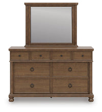 Load image into Gallery viewer, Rowlenstown Queen Poster Bed with Mirrored Dresser