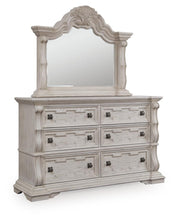 Load image into Gallery viewer, Bruchandi California King Upholstered Panel Bed with Mirrored Dresser and Nightstand