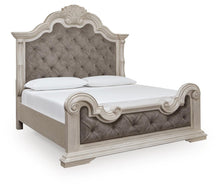 Load image into Gallery viewer, Bruchandi California King Upholstered Panel Bed with Mirrored Dresser and Nightstand