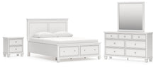 Load image into Gallery viewer, Fortman Queen Panel Storage Bed with Mirrored Dresser and Nightstand