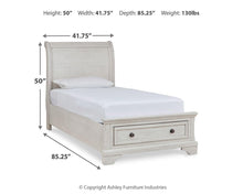 Load image into Gallery viewer, Robbinsdale Twin Sleigh Storage Bed