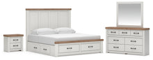 Load image into Gallery viewer, Savonport King Panel Storage Bed. Dresser, Mirror and Nightstand