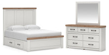 Load image into Gallery viewer, Savonport Queen Panel Bed with Storage, Dresser and Mirror
