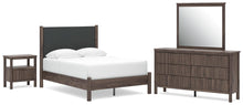Load image into Gallery viewer, Cadmori Full Upholstered Panel Platform Bed, Dresser, Mirror and Nightstand