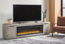 Load image into Gallery viewer, Naydell 92" TV Stand with Electric Fireplace
