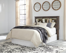 Load image into Gallery viewer, Drystan Queen/Full Bookcase Headboard Bed with Mirrored Dresser, Chest and Nightstand
