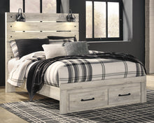 Load image into Gallery viewer, Cambeck Queen Panel Bed with 2 Storage Drawers with Mirrored Dresser
