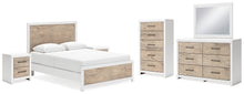 Load image into Gallery viewer, Charbitt Queen Panel Bed with Mirrored Dresser, Chest and 2 Nightstands
