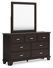 Load image into Gallery viewer, Covetown California King Panel Bed with Mirrored Dresser
