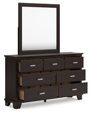 Load image into Gallery viewer, Covetown Queen Panel Bed with Mirrored Dresser, Chest and 2 Nightstands
