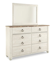Load image into Gallery viewer, Willowton California King Panel Bed with Mirrored Dresser
