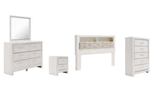 Load image into Gallery viewer, Altyra King Bookcase Headboard Bed with Mirrored Dresser, Chest and Nightstand
