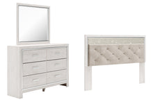 Load image into Gallery viewer, Altyra King Panel Headboard Bed with Mirrored Dresser
