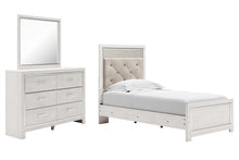 Load image into Gallery viewer, Altyra Twin Panel Bed with Mirrored Dresser
