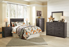 Load image into Gallery viewer, Brinxton Full Panel Headboard Bed with Mirrored Dresser, Chest and Nightstand
