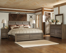 Load image into Gallery viewer, Juararo King/California King Panel Headboard Bed with Mirrored Dresser
