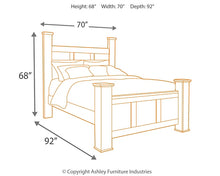 Load image into Gallery viewer, Juararo Queen Poster Bed with Mirrored Dresser, Chest and Nightstand
