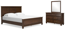 Load image into Gallery viewer, Danabrin California King Panel Bed with Mirrored Dresser

