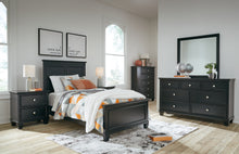 Load image into Gallery viewer, Lanolee Twin Panel Bed with Mirrored Dresser, Chest and Nightstand

