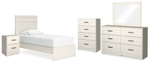 Load image into Gallery viewer, Stelsie Twin Panel Bed with Mirrored Dresser, Chest and Nightstand
