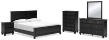 Load image into Gallery viewer, Lanolee California King Panel Bed with Mirrored Dresser, Chest and Nightstand
