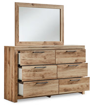 Load image into Gallery viewer, Hyanna Queen Panel Storage Bed with Mirrored Dresser and Nightstand
