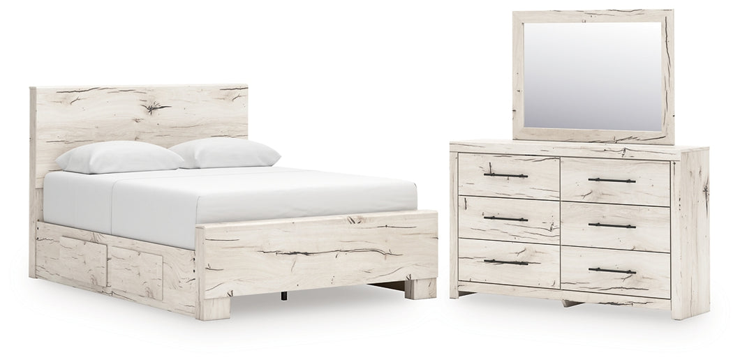 Lawroy Queen Panel Bed with Mirrored Dresser