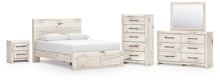 Load image into Gallery viewer, Lawroy Queen Panel Storage Bed with Mirrored Dresser, Chest and Nightstand
