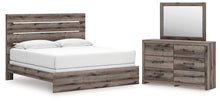 Load image into Gallery viewer, Graystorm King Panel Bed with Mirrored Dresser
