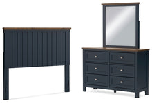 Load image into Gallery viewer, Landocken Full Panel Headboard with Mirrored Dresser
