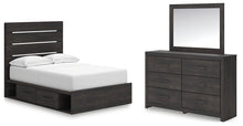 Load image into Gallery viewer, Hollivern Full Panel Bed with Storage with Mirrored Dresser
