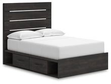 Load image into Gallery viewer, Hollivern Full Panel Bed with Storage with Mirrored Dresser and Nightstand
