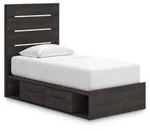 Load image into Gallery viewer, Hollivern Twin Panel Bed with Storage with Mirrored Dresser, Chest and Nightstand

