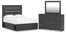 Load image into Gallery viewer, Hollivern Full Panel Bed with Storage with Mirrored Dresser
