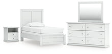 Load image into Gallery viewer, Bostwick Shoals Twin Panel Bed with Mirrored Dresser and Nightstand
